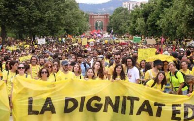 Els docents preparen una manifestació pel 14 de juny a Barcelona i mantenen la vaga dimarts durant la visita del Papa