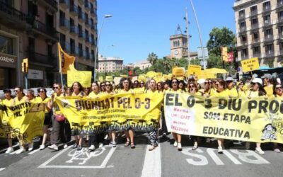 Treballadores d’escoles bressol es manifesten a Barcelona per reclamar ràtios més baixes i millors condicions laborals