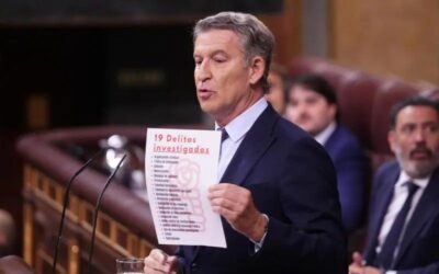 Feijóo, a Sánchez: “Vostè és el nexe polític corruptor. Dissolgui les Corts i anem a votar”